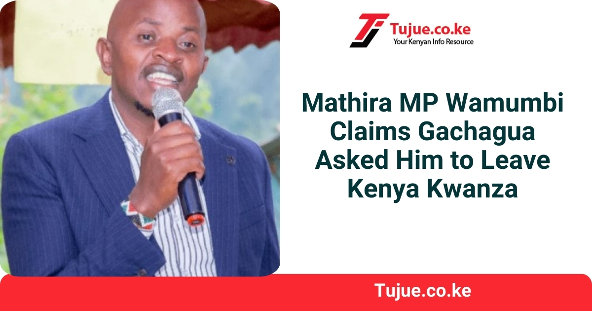 Mathira MP Wamumbi Claims Gachagua Asked Him to Leave Kenya Kwanza