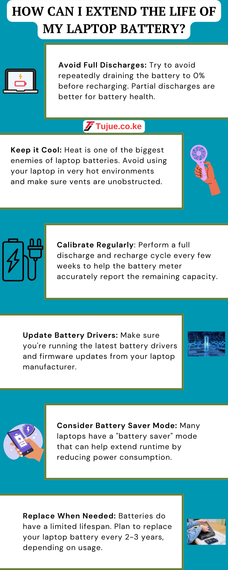 How can I extend the life of my laptop battery