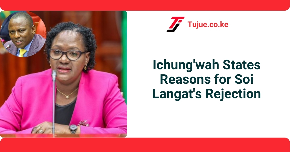 Ichung’wah States Reasons for Soi Langat’s Rejection