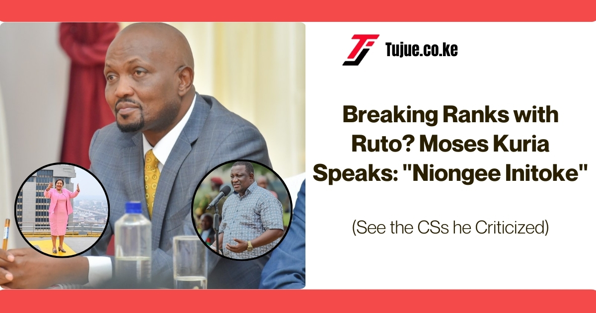 Breaking Ranks with Ruto? Moses Kuria Speaks: "Niongee Initoke"