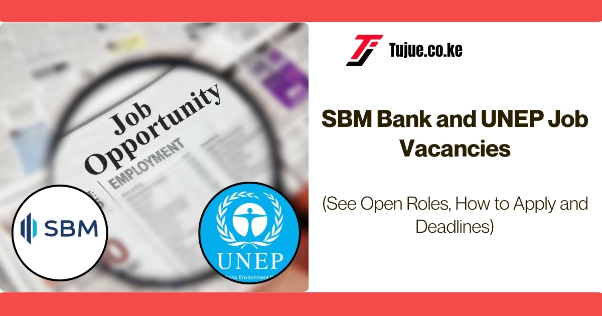 SBM Bank and UNEP Job Vacancies