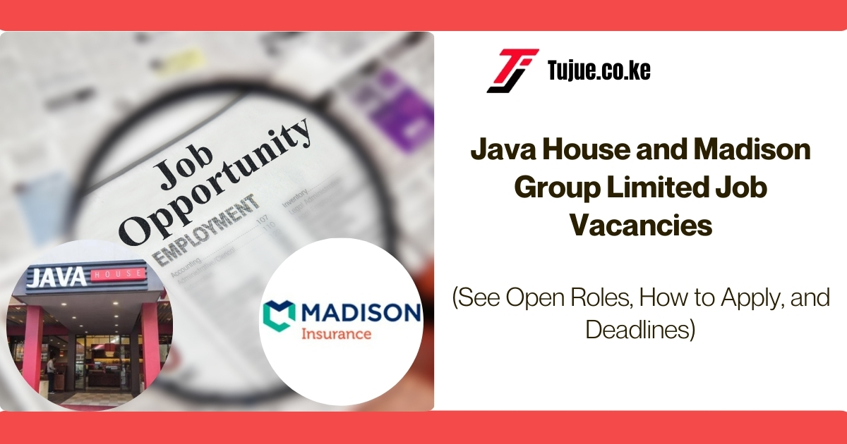 Java House and Madison Group Limited Job Vacancies