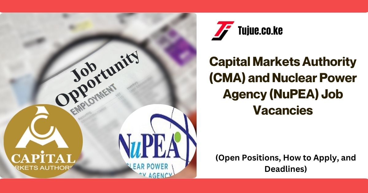 Capital Markets Authority (CMA) and Nuclear Power Agency (NuPEA) Job Vacancies